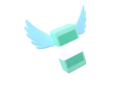 Cartoon Money With Wing V1 005 Low-poly 3D model