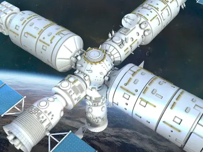 space station astronaut  shuttle 3D model