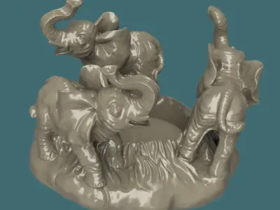Elephant candle holder  3D print model