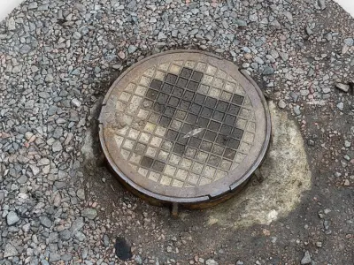 Photorealistic 3D scan of manhole Hatch cover Sewer Manhole Low-poly 3D model shop