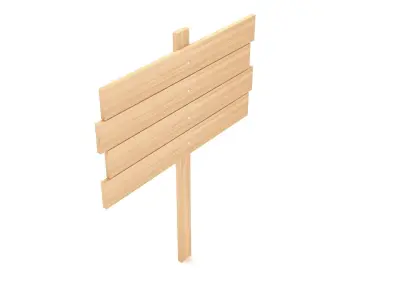 Wooden Signboard 3D model