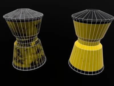 Traffic Cone Free low-poly 3D model 8
