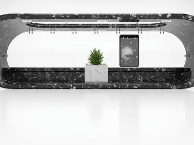 Oval busstop big 3D model