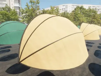 Shop  Awnings PBR Low-poly 3D model