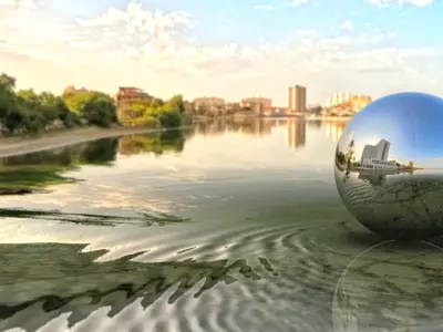 Modern Coastal Resort HDRI at Sunrise Low-poly 3D model