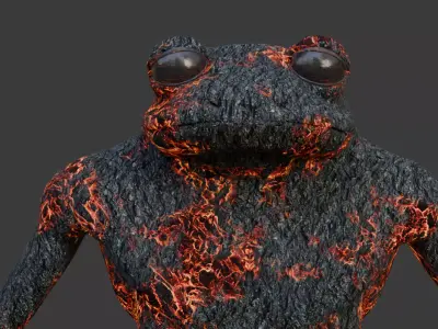 Frogman - Volcanic Forgemaster Game Ready Fully Rigged Low-poly 3D model