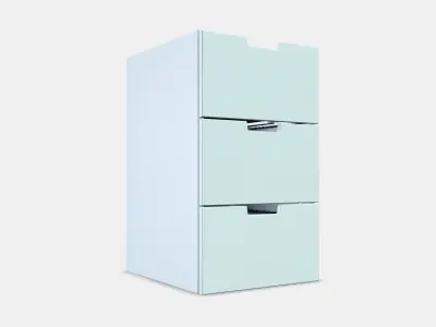NORDLI Modular chest of 3 drawers Low-poly 3D model