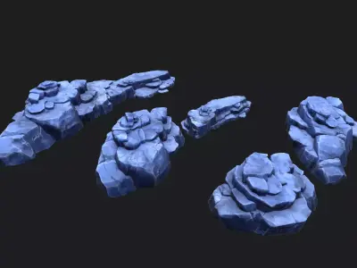 rocks stones mine Low-poly 3D model
