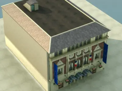 Paris Theater Low-poly 3D model