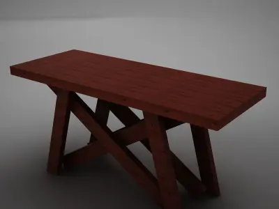 High def Dining Room Buffet Table Low-poly 3D model