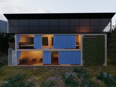 Minihouse house on edge of lake 3D model