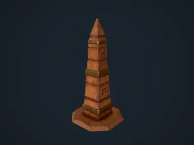 Obelisk 2 Low-poly 3D model