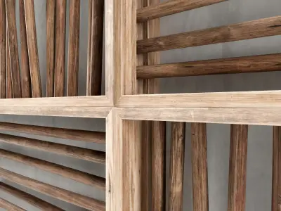 Wood panel branch 3D model