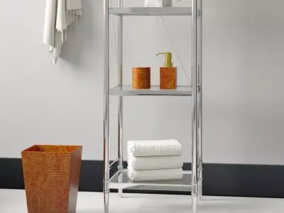 Kayleigh Genuine Leather 3 Piece Mini Bathroom Accessory Set 3D model