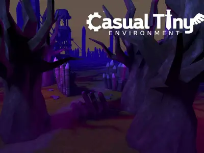 Casual Tiny Environment - Dark Forest Low-poly 3D model