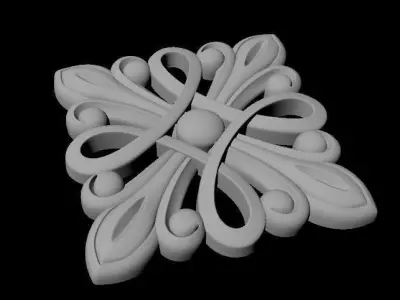 rosette ornament 3D model purchase