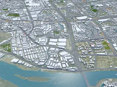 Foshan Guangdong Province China 55km AI Low-poly 3D model
