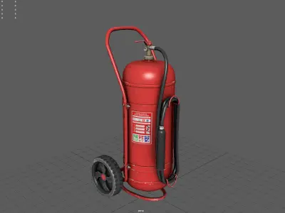 Wheeled Extinguisher Low-poly 3D model