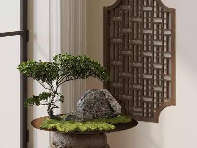 Floral arrangement in vase 3D model