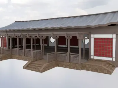 Asian Collection japanese pagoda 3D Model Pack