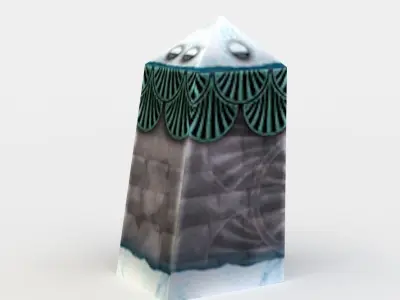 Rampart tower with design Low-poly 3D model