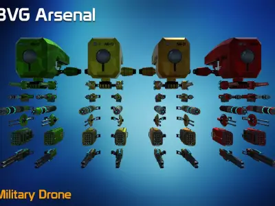 Military Drone - HQ Low-poly 3D model