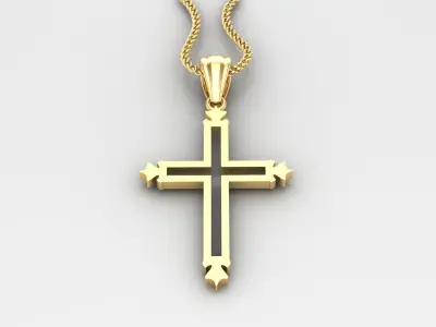 High Cross Pendant Light Gold 18K 4CP029 3D print model