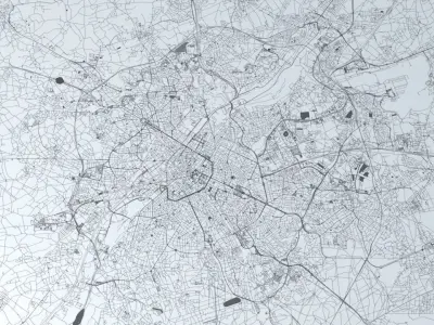 Brussels Road Network and Streets 3D model