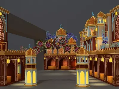 Arabic theme market design 3D model