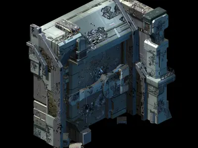 Space - damaged wall 01 3D model