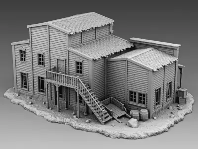 Double house 3D print model