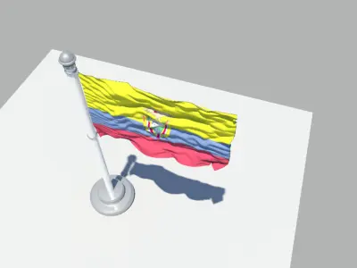 Ecuador flag 3D model