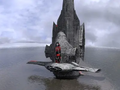 Ocean Drone interceptor Ship 2 designs 3D model