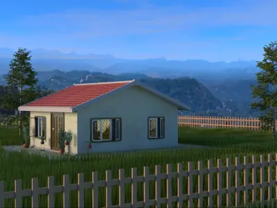 Interior Exterior Full old House 3D model