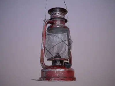 Lantern Low poly PBR old Low-poly 3D model