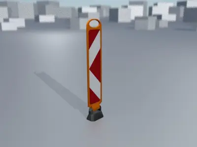 White and Red Road Traffic Barrier - Part 10 -  Low-poly 3D model