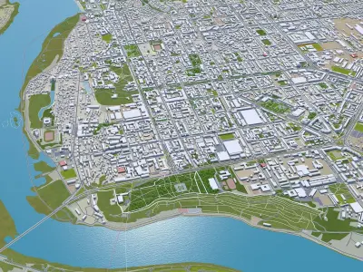 Tomsk Russia 60km Low-poly 3D model