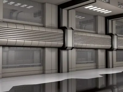 Sci Fi Corridor Apartment 3D model