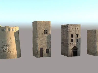 Arab Village Middle Eastern Houses Low-poly 3D model