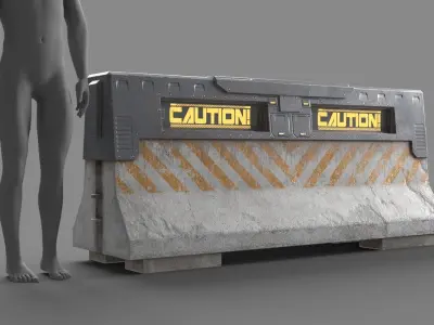 Cyberpunk Barrier 3D model