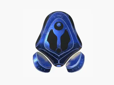 SciFi Backpack H06 Blue Metal - Fashion Character Design Low-poly 3D model