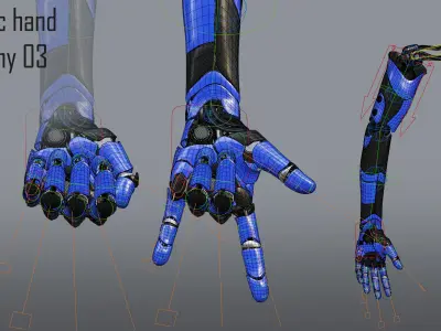 Robotic hand anatomy 03 3D model