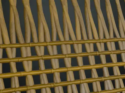 Bamboo Weave Wattle Fence PBR Seamless Texture