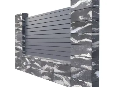 stone fence 3D model