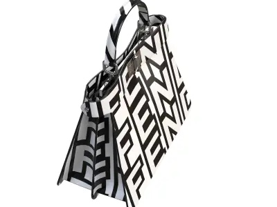 Fendi Peekaboo Bag White Logo Low-poly 3D model