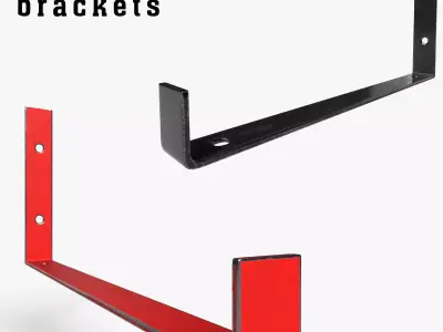 J-shaped shelf bracket 2 color 3D model