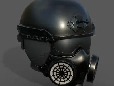 Helmet scifi space millitary fantasy human combat armor Low-poly 3D model