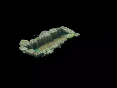 Game Model - Stone Masonry Ditch 01 3D model