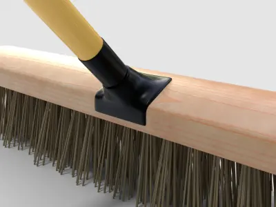 Brooms mops and window squeegees Push Broom Low-poly 3D model