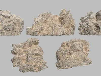 Rock Set Low-poly 3D model